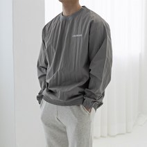스타일에스 남자 오버핏 타스란 C 자수 라운드 아노락 맨투맨 봄가을 긴팔티