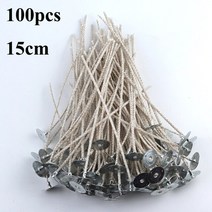 캔들심지 양초 나무 세트 100 개 왁스 코튼 캔들 심지 세트 무연 사전 간장 오일 짠 코어 DIY 양초 만들기, 14 15cm Soy Wax Wick