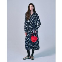 MARDI MERCREDI MAXI DRESS TIE NECK DOT_NAVY RED