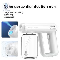 압축 분무기 핸드헬드 스프레이 건 nano mist 살균제 기계 무선 전기 충전식 ulv fogger for office garden, 하얀
