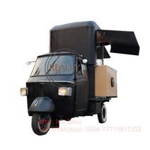 3 바퀴 전기 세발 자전거 자동차 Ape Piaggio 오토바이 푸드 트럭 모바일 주방 케, Electric model (EXW)