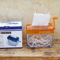 Mini Manual Shredder Portable A6 Hand Paper Cutting Shredder Strip-cut Machine Office Teaching Suppl, 02 주황색