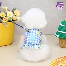 딩동펫 강아지 비치 원피스 하네스, 색상:비치 원피스 하네스 옐로우 XL
