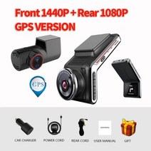 sameuo u2000 dash cam 전면 및 후면 4k 2160p 2 카메라 자동차 dvr wifi dashcam 비디오 레코더 자동 야간 투시경 24h 주차 모니터, f1440p 후면1080p GPS, 협력사, 64g