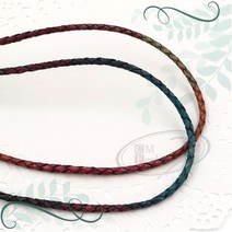 토이앤스티치/빈티지/천연가죽/목걸이줄/자수용/일반용/프랑스자수/반제품/당일발송, 빈티지천연가죽목걸이줄-오렌지