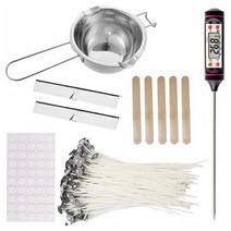 DIY 캔들 제작 도구 키트 DIY 양초 공예 도구 촛불 위크 왁스 녹는 냄비 촛불 초보자를위한 도구를 만드는 도구, 하나, 은