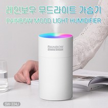 차량용가습기 미니가습기 작은방 사무실 무드라이트 탁상 무드등 레인보우 가습기 소형 휴대용가습기, 그레이+추가필터1개