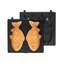 가정용 토스터기 아침 식사 650W 샌드위치 전기 다기능 와플 메이커 버블 에그 케이크 토스터 자동 아침, 12 Fish plate