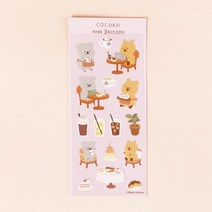 코코카 카페 캐릭터 다꾸스티커 큐티 스티커 4개세트, 4개 세트, 4개 세트