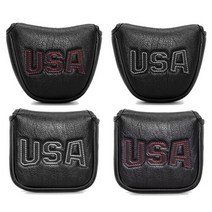 브라더스골프 USA 블랙 퍼터커버 말렛형 (자석타입), 사각 블랙