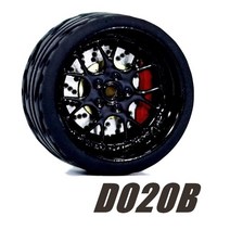 18인치 휠 자동차 Carlomo-D-클래스 2 디테일 업 세트 휠 고무 타이어 브레이크 디스크 어셈블리 림 모델, 03 D020B