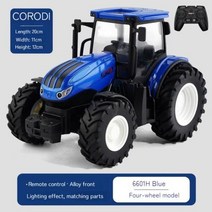 RC Car 24ghz Rc 트랙터 트레일러 Led 헤드 라이트 농장 장난감 세트 124 원격 제어 자동차 트럭 모의 어린이 소년 선물, B1