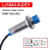 근접센서 LJ18A3 근접 스위치 NPN PNP NO NC M18 원통형 접근 센서 AX AY BX BY CX CY 2/3/4-와이어, [12] LJ18A3-8-Z-CY