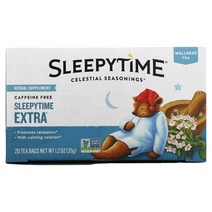 Celestial Seasonings 웰니스 티 슬리티타임 엑스트라 무카페인 20 티백 12 온스 35 그램