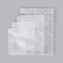 반투명 무광 지퍼백 (100매) 4종 은은한 불투명 진공봉투 소분포장 재활용 봉투팩, 1묶음(100매)