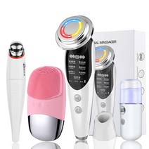 LED 페이스 마사지 스킨 케어 세트 리주버네이션 라디오 메조테라피 페이셜 아이 리프팅 클렌징 스프레이어 진동 안티 에이징 뷰티 헬스, 1