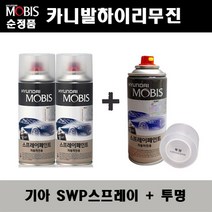 순정품 기아 카니발하이리무진 SWP 스노우화이트펄(2개가 한세트) 스프레이 + 투명스프레이 자동차 도색 차량용 카페인트, SWP스프레이+투명스프레이(모비스)