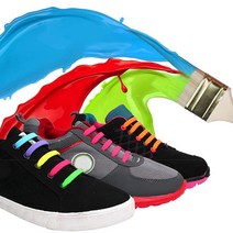 혁신적인 실리콘 신발끈 매듭이 필요없는 운동화끈 티레이스 T-LACE 신발 군밤이네, 오렌지 20P