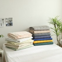 쿨 시어서커 고정밴딩 여름 침대패드, 피넛