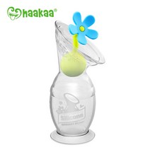 하카 실리콘 유축기 꽃마개 세트, 2세대 100ml(흡착판o), 블루