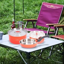 퀸센스 레인보우 코펠세트 3종 캠핑용 야외 취사용품, Q레인보우코펠세트 오렌지