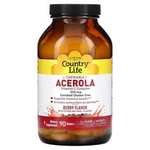컨트리 라이프 Chewable Acerola Vitamin C Complex Berry 500 mg 90 Wafers 321163