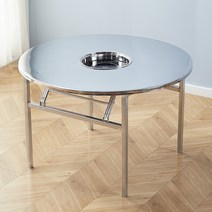 깡통테이블 원형 식당 드럼통 고깃집 식탁 옥상 포차, 높이 100 직경 75+숯불 화덕