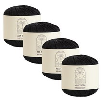 [앵콜스] (10+1)아사태사 70g 린넨 면혼방 여름 뜨개실, (4볼묶음) 520 블랙