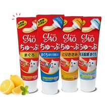 이나바 챠오츄르 챠오츄브 고양이간식 80g 파우치, 참치+조개관자, 2개