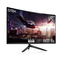 GTek GTEK 240Hz 게임 모니터 27인치 프레임리스 디스플레이 풀HD 1920 x 1080P 커브드 1800R VA 1ms MPRT FreESync 스피커 포트/HDMI