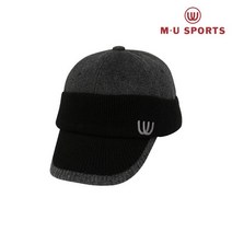엠유스포츠 니트 모직 육각캡 MU21733H252, BLK
