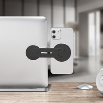 차량용 핸드폰 충전 거치대노트북 스크린 측면 휴대폰 홀더 맥북용 접이식 PC 모니터 확장 브래킷 마운트, 01 Black no charging