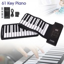 신디사이저 미디키보드 휴대용 61 키 롤업 유연한 실리콘 피아노 전자 MIDI 키보드 오르간, Plug Standard-EU
