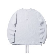 COVERNAT 와플 헨리넥 맨투맨 그레이