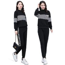 봄 가을 여성 긴팔 맨투맨 조거팬츠 상하의 세트 여성 트레이닝복 세트 여성 캐주얼 세트 여성 츄리닝 세트 M~4XL