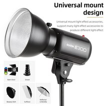 카메라 LED 플래시 후레쉬 Godox-E300 300W 사진 스튜디오 스트로브 플래시 라이트, 01 110V