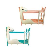 Royalways 2x 쌓을 수 있는 1:12 인형 가구 이층 침대 현실적인 DIY 장식 인형 집 모델, 17cmx7cmx14cm, PC 폴리카보네이트, 다색