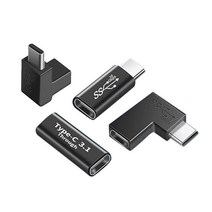 4in1 유형 C 3.1 어댑터 90도 각도 10Gbps USB 남성 여성 CC 변환기, 01 Black, 01 Black