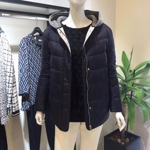 막스카라 [막스카라]니트후드 오리털 언발런스 기장 패딩 M04TD