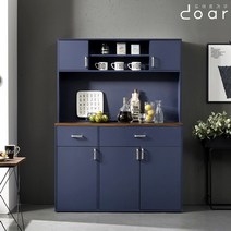 도아르 주방 수납장 밥솥 전자렌지 부페장 그릇장 장식장 상부장 하부장 찬장 부엌장, 헤네시 뷔페장 1200세트(상부장+하부장), 네이비