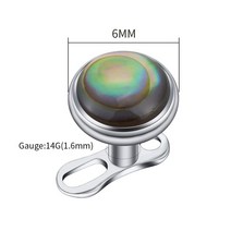 풍 닻 씨앵커 씨앙카 대형 세일링 조류 앵커 바다 부유식 보트 Right Grand ASTM F136 티타늄 14G 더멀 탑 오가닉 아발론 화이트 핑크 쉘 베이스 미세 피부 피어싱, 10.6mm Abalone