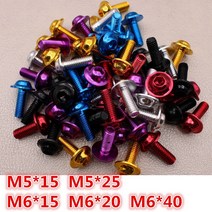 자동차 볼트 너트 범용 5MM 6MM 부품 M6 오토바이 나사 가와사키 혼다 스즈키 베 넬리 베스파 야마하 모토, 06 10 PCS silver_04 M6 X 20