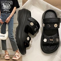 DFMEI 똥밟기 구멍신 키높이 통굽 일체형 샌들 소매 DIY