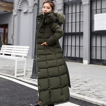 Wceme 여성 경량 롱패딩 빅 퍼 칼라 여자 패딩 도톰 코트