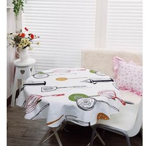 리빙데코 키친블랙원형테이블커버 주문제작상품 식탁보, 블랙, 105cm