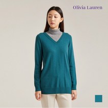 올리비아로렌 OLIVIA LAUREN 배색 네크 니트 풀오버_VOCBLWWA341