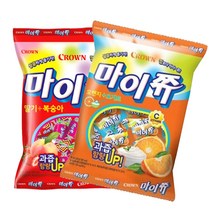 크라운제과 마이쮸 딸기복숭아 + 요거트오렌지, 284g, 2개