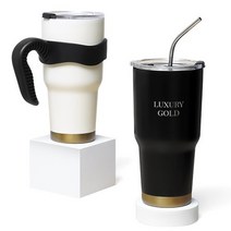텀블러제작 인쇄 슈퍼럭셔리 텀블러 900ml 개별 레이저각인 스텐텀블러 고급텀블러, 슈퍼럭셔리 900ml 아이보리+손잡이+스텐빨대+단면인쇄