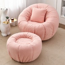 예쁜 미니 아쿠아 쇼파 윙 체어 스툴 용 일인 버즈 원룸 소파 1인 형 6인 카페 인테리어 디자인 의자 거실 5인 모듈 패브릭 원목 2인 카우치 북유럽 코너, 램스울-핑크(싱글체어+페달)