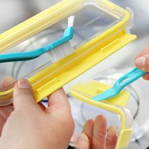 틈새 설거지솔 주방 세척솔 2종세트, 듀얼브러쉬+틈틈브러쉬(블루)